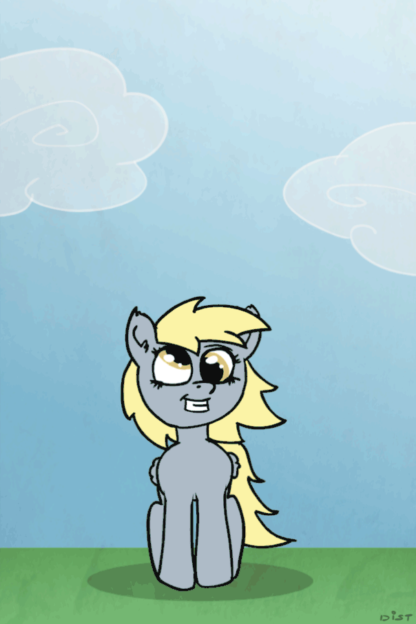Size: 604x906 | Tagged: safe, artist:distoorted, character:derpy hooves, species:pegasus, species:pony, animated, female, frame by frame, jumping, mare, pronking, solo