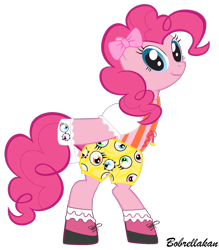 Size: 1400x1600 | Tagged: safe, artist:bobarella, character:pinkie pie, clothing, cosplay, dancing, ponponpon