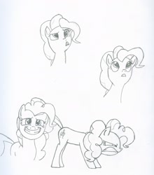 Size: 2152x2448 | Tagged: safe, artist:tyrellus, character:pinkie pie, expressions, high res, sketch
