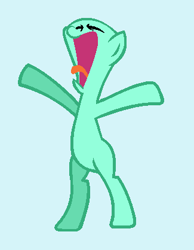 Size: 325x418 | Tagged: safe, artist:batmanbrony, species:pony, base, bipedal, eyes closed, mouth, open mouth, screaming, solo, standing, tongue out, yelling