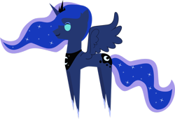 Size: 1024x696 | Tagged: safe, artist:demonreapergirl, character:princess luna, character:shining armor, species:alicorn, species:pony, bbbff, cutie mark, female, horn, jewelry, lineless, mare, pointy ponies, regalia, simple background, solo, spread wings, tiara, transparent background, wings