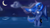 Size: 3200x1800 | Tagged: safe, artist:renatethepony, character:princess luna, species:alicorn, species:anthro, species:pony, g4, bandeau, bikini, clothing, ethereal mane, female, galaxy mane, horn, moon, night, smiling, solo, swimsuit, wings