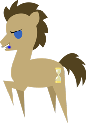Size: 746x1072 | Tagged: safe, artist:demonreapergirl, character:doctor whooves, character:time turner, species:earth pony, species:pony, cutie mark, hooves, lineless, male, mouth hold, pointy ponies, raised hoof, simple background, solo, sonic screwdriver, stallion, transparent background, vector