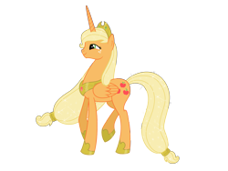 Size: 3333x2500 | Tagged: safe, artist:nianara, character:applejack, species:alicorn, species:pony, alicornified, applecorn, female, high res, hoof shoes, mare, peytral, race swap, simple background, solo, transparent background