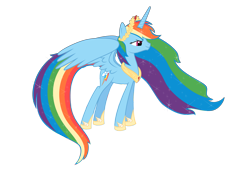 Size: 3333x2500 | Tagged: safe, artist:nianara, character:rainbow dash, species:alicorn, species:pony, alicornified, female, high res, hoof shoes, laurel wreath, mare, peytral, race swap, rainbowcorn, simple background, solo, transparent background