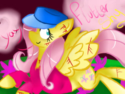 Size: 1600x1200 | Tagged: safe, artist:voidless-rogue, character:fluttershy, female, gangsta, solo, yay