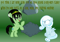 Size: 4209x2937 | Tagged: safe, artist:gennadykalugina, character:tom, oc, oc:snowdrop, avatar the last airbender, blind, crossover, filly, ponified, toph bei fong, vector