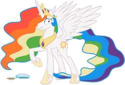 Size: 1600x1092 | Tagged: safe, artist:vunlinur, character:princess celestia, character:rainbow dash, species:pony, female, fusion, mare, simple background, solo, transparent background, vector