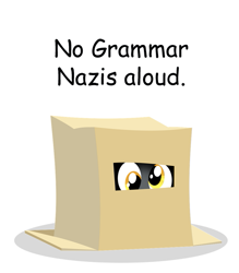 Size: 503x573 | Tagged: safe, artist:cooltomorrowkid, gameloft, character:derpy hooves, box, comic sans, female, irony, solo, text