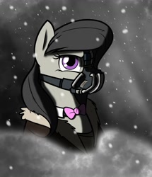 Size: 1280x1485 | Tagged: safe, artist:grinning-alex, character:octavia melody, bane, female, ponified, snow, snowfall, solo, the dark knight rises