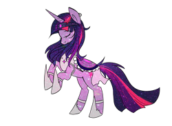 Size: 953x696 | Tagged: safe, artist:strobo-pop, character:twilight sparkle, character:twilight sparkle (alicorn), species:alicorn, species:pony, clothing, dress, eyes closed, female, mare, solo
