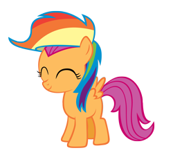 Size: 3000x2689 | Tagged: safe, artist:sidorovich, character:scootaloo, species:pegasus, species:pony, clothing, eyes closed, female, filly, hat, high res, simple background, solo, transparent background, vector