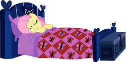 Size: 9996x4907 | Tagged: safe, artist:pangbot, character:fluttershy, absurd resolution, bed, female, simple background, sleeping, solo, transparent background, vector