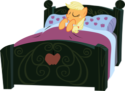 Size: 9647x7056 | Tagged: safe, artist:pangbot, character:applejack, absurd resolution, bed, female, simple background, sleeping, solo, transparent background, vector
