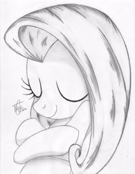 Size: 2541x3261 | Tagged: safe, artist:bronyfang, character:fluttershy, episode:hurricane fluttershy, g4, my little pony: friendship is magic, covering, high res, sketch