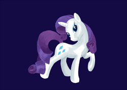Size: 1023x723 | Tagged: safe, artist:steamroller988, character:rarity, species:pony, species:unicorn, g4, female, looking at you, mare, simple background, smiling, solo, walking