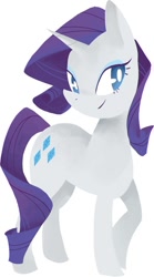 Size: 400x720 | Tagged: safe, artist:starrypon, character:rarity, species:pony, species:unicorn, female, lineless, mare, simple background, smiling, solo, white background