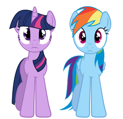 Size: 5525x5341 | Tagged: safe, artist:paulyvectors, character:rainbow dash, character:twilight sparkle, absurd resolution, looking at you, simple background, transparent background, vector