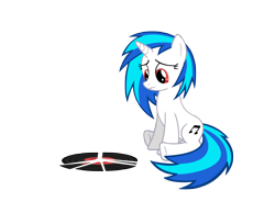 Size: 5000x4079 | Tagged: safe, artist:ninjamissendk, character:dj pon-3, character:vinyl scratch, species:pony, species:unicorn, absurd resolution, cutie mark, female, hooves, horn, mare, simple background, sitting, solo, transparent background, vector