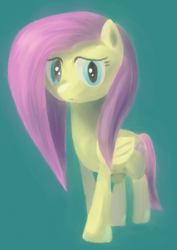Size: 635x895 | Tagged: safe, artist:khyperia, character:fluttershy, species:pegasus, species:pony, female, looking at you, mare, simple background, solo