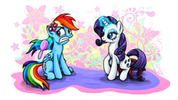 Size: 1920x1080 | Tagged: safe, artist:dcpip, character:rarity, brush, grooming, magic, makeover