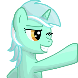 Size: 700x700 | Tagged: safe, artist:popprocks, part of a set, character:lyra heartstrings, species:pony, species:unicorn, g4, female, hoofbump, mare, one eye closed, simple background, solo, transparent background