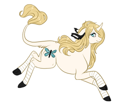 Size: 900x782 | Tagged: safe, artist:noxxplush, oc, oc only, oc:damsel, species:classical unicorn, leonine tail, simple background, solo, transparent background
