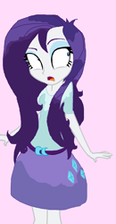 Size: 1024x1974 | Tagged: safe, artist:captainsnarkyninja, character:rarity, my little pony:equestria girls, clothing, female, pink background, scared, simple background, solo, wet, wet hair, wet mane, wet mane rarity
