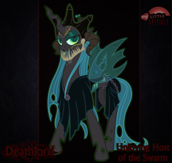 Size: 2480x2343 | Tagged: safe, artist:rhanite, character:queen chrysalis, species:changeling, black background, changeling queen, crossover, exalted, female, high res, simple background, solo