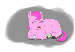 Size: 1024x704 | Tagged: safe, artist:russian_hugboxer, character:pinkie pie, fluffy pony, fluffy pony foals, fluffy pony mother, pinkiefluff