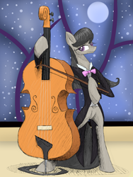 Size: 1200x1600 | Tagged: safe, artist:wojtovix, character:octavia melody, species:anthro, arm hooves, canterlot, cello, female, music, musical instrument, night, solo