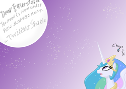 Size: 1500x1061 | Tagged: safe, artist:chaosdrop, character:princess celestia, character:twilight sparkle, discussion, moon