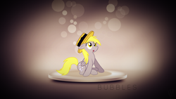 Size: 1920x1080 | Tagged: dead source, safe, artist:cooltomorrowkid, artist:taigalife, character:derpy hooves, species:pegasus, species:pony, bubble, clothing, female, hat, mare, solo, vector, wallpaper