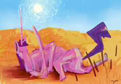 Size: 1300x900 | Tagged: safe, artist:doctorpepperphd, character:twilight sparkle, abstract, desert, surreal