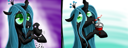 Size: 6543x2480 | Tagged: safe, artist:ls820720, character:queen chrysalis, species:changeling, changeling queen, female, holes, silly changeling