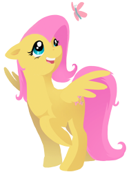 Size: 702x940 | Tagged: safe, artist:precosiouschild, character:fluttershy, butterfly, female, solo
