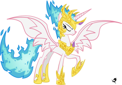 Size: 1000x693 | Tagged: safe, artist:xscaralienx, character:nightmare star, character:princess celestia, armor, corrupted, female, nightmarified, solo