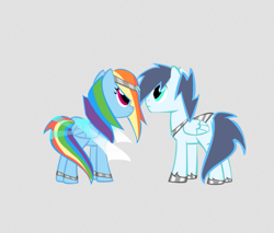 Size: 735x627 | Tagged: safe, artist:sparkle-bubba, character:rainbow dash, character:soarin', ship:soarindash, alternate hairstyle, female, male, shipping, straight