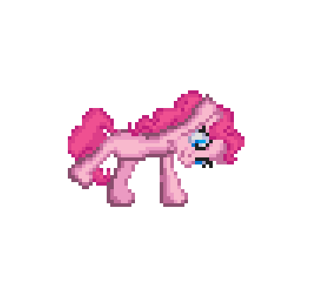 Size: 450x408 | Tagged: safe, artist:thelunarmage, character:pinkie pie, animated, cartwheel, female, pixel art, simple background, solo, transparent background