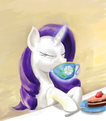 Size: 784x900 | Tagged: safe, artist:steamroller988, character:rarity, cake, tea