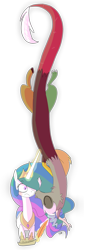 Size: 1024x3017 | Tagged: safe, artist:chandelurres, character:discord, character:princess celestia, ship:dislestia, female, kiss on the cheek, kissing, male, shipping, straight, surprise kiss, surprised