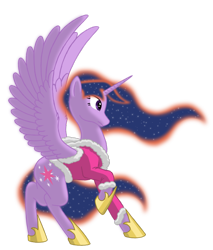 Size: 800x938 | Tagged: safe, alternate version, artist:nebulastar985, character:twilight sparkle, character:twilight sparkle (alicorn), species:alicorn, species:pony, fanfic:midnight star, background removed, clothing, ethereal mane, female, galaxy mane, hoof shoes, mare, older, solo