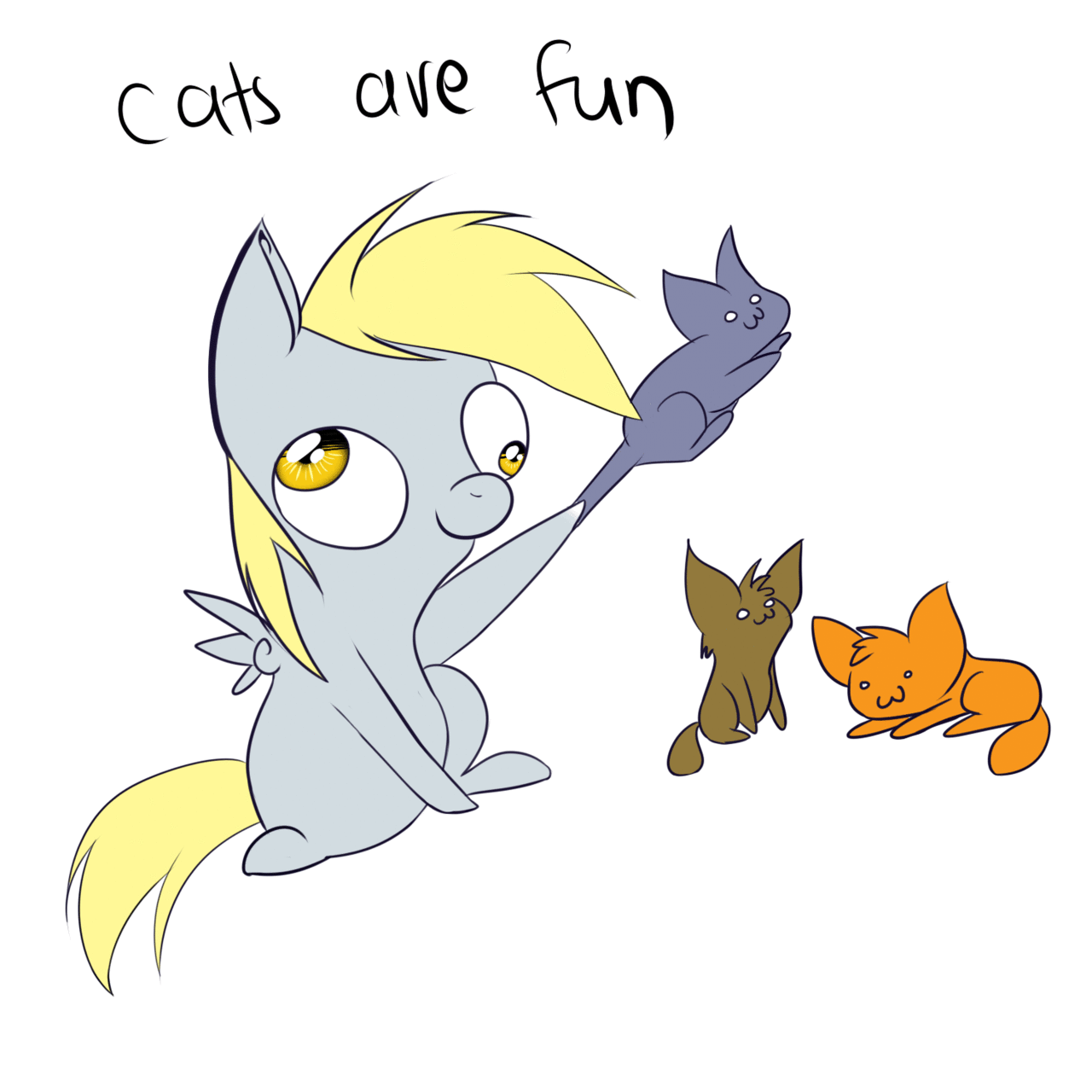 Size: 1280x1280 | Tagged: safe, artist:lilfaux, character:derpy hooves, species:pegasus, species:pony, :3, animated, ask lil derpy, cat, derp, female, mare