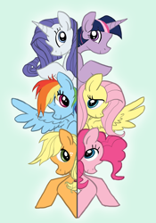 Size: 2480x3545 | Tagged: safe, artist:precosiouschild, character:applejack, character:fluttershy, character:pinkie pie, character:rainbow dash, character:rarity, character:twilight sparkle, high res, mane six