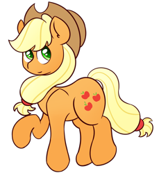 Size: 1100x1200 | Tagged: safe, artist:psalmie, character:applejack, female, raised hoof, simple background, solo, transparent background