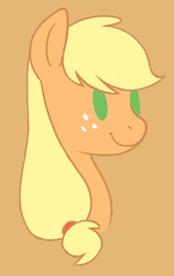 Size: 364x577 | Tagged: safe, artist:sorckylo, character:applejack, bust, female, no pupils, simple background, solo