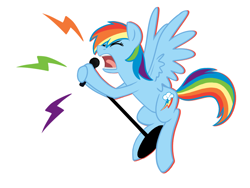 Size: 1280x960 | Tagged: safe, artist:sorckylo, character:rainbow dash, female, flying, microphone, singing, solo