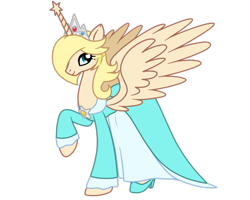 Size: 1024x819 | Tagged: safe, artist:raver1357, species:alicorn, species:pony, clothing, dress, female, high heels, mare, ponified, raised hoof, rosalina, shoes, simple background, solo, super mario bros., super mario galaxy, transparent background