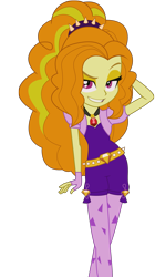 Size: 1843x3299 | Tagged: safe, artist:alicornoverlord, character:adagio dazzle, equestria girls:rainbow rocks, g4, my little pony: equestria girls, my little pony:equestria girls, amulet, belt, clothing, female, gem, looking at you, music notes, necklace, raised eyebrow, simple background, siren gem, solo, spikes, transparent background, vector