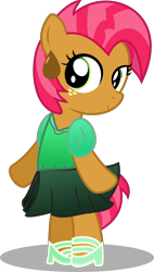 Size: 4778x8412 | Tagged: safe, artist:bigdream64, character:babs seed, species:pony, absurd resolution, adorababs, bipedal, clothing, cute, female, shoes, simple background, skirt, solo, standing, transparent background, vector